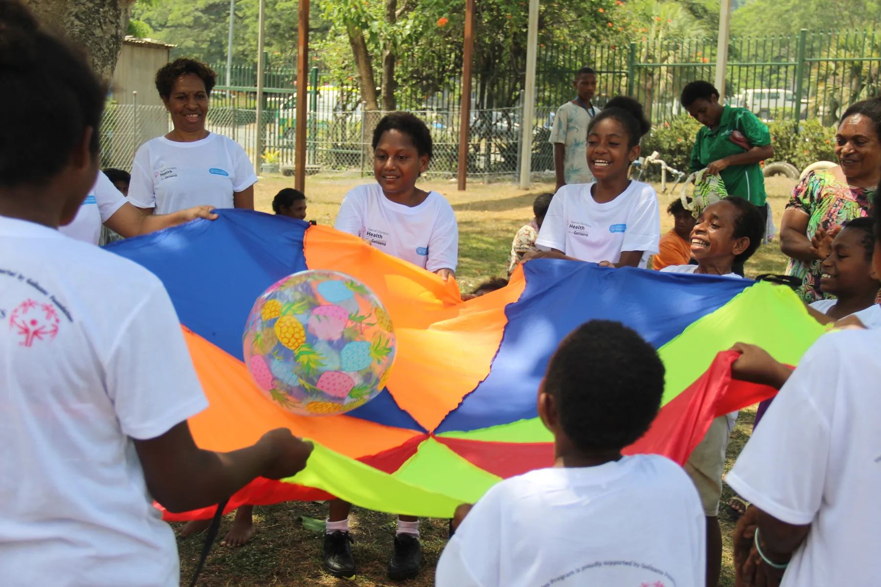 Community members take part in an inclusive activity